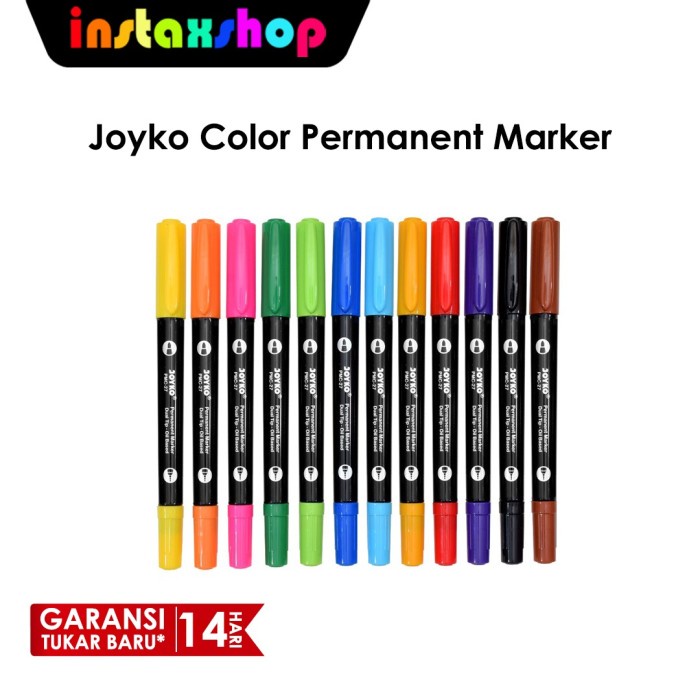 

(BISA COD) Pen Polaroid Joyko Color Marker Pen Instax Permanent 1set 12 warna -12