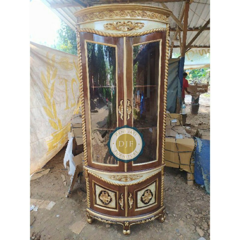 lemari hias pojok lemari hias jati jepara murah