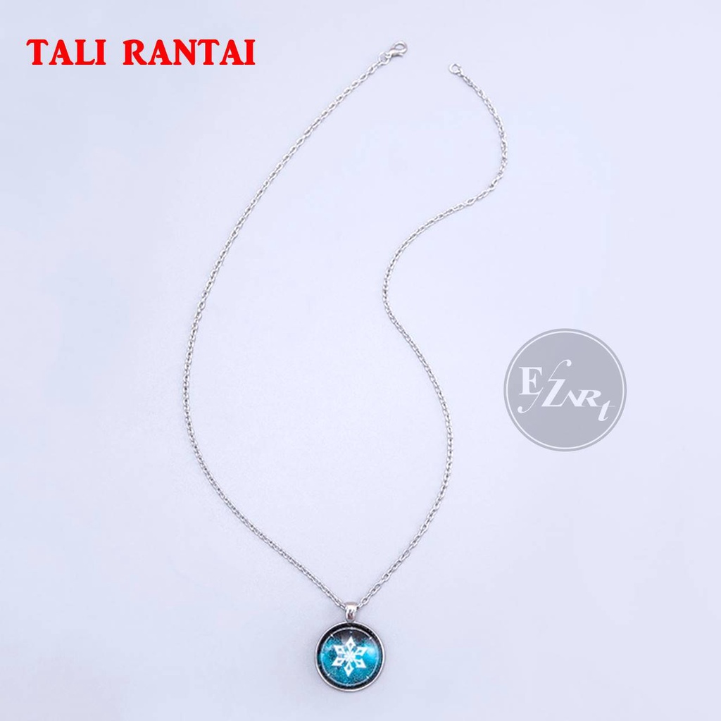 KALUNG ANIME 7 ELEMEN GENSHIN IMPACT KACA BULAT TALI RANTAI ATAU KULIT WATER THUNDER ICE ROCK GRASS WIND FIRE