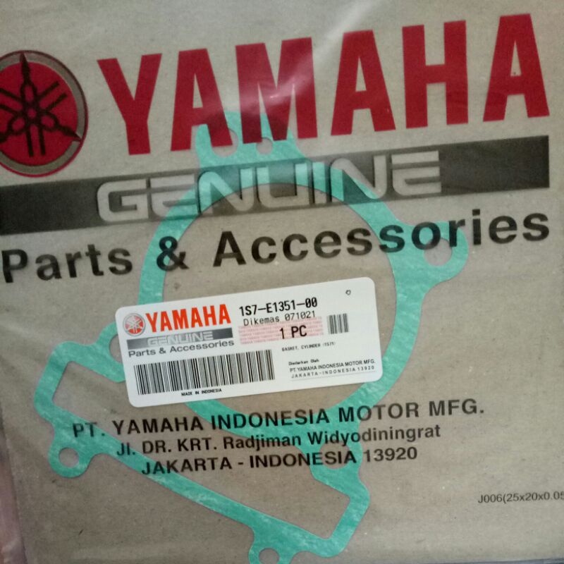 Paking Blok Gasket 1S7 e1351 Vixion,  Jupiter MX orisinil Yamaha