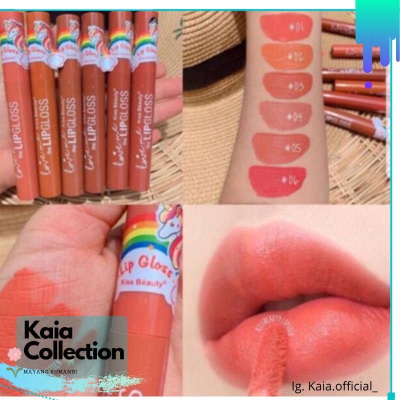 Lipstik Warna Orange Lip Cream Kiss Beauty Love Me Unicorn