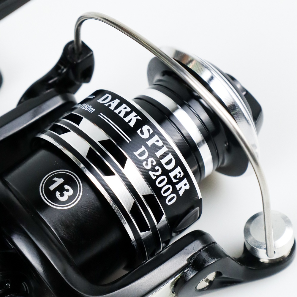 Debao Dark Spider DS2000 Spinning Reel Pancing 5.2:1 12+1 Ball Bearing - Black