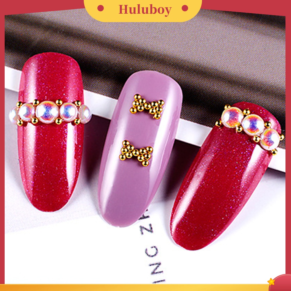 Huluboy Huluboy♡ Manik-manik Stud Mikro 3D Bahan Alloy Untuk Dekorasi Manicure UV Gel Akrilik