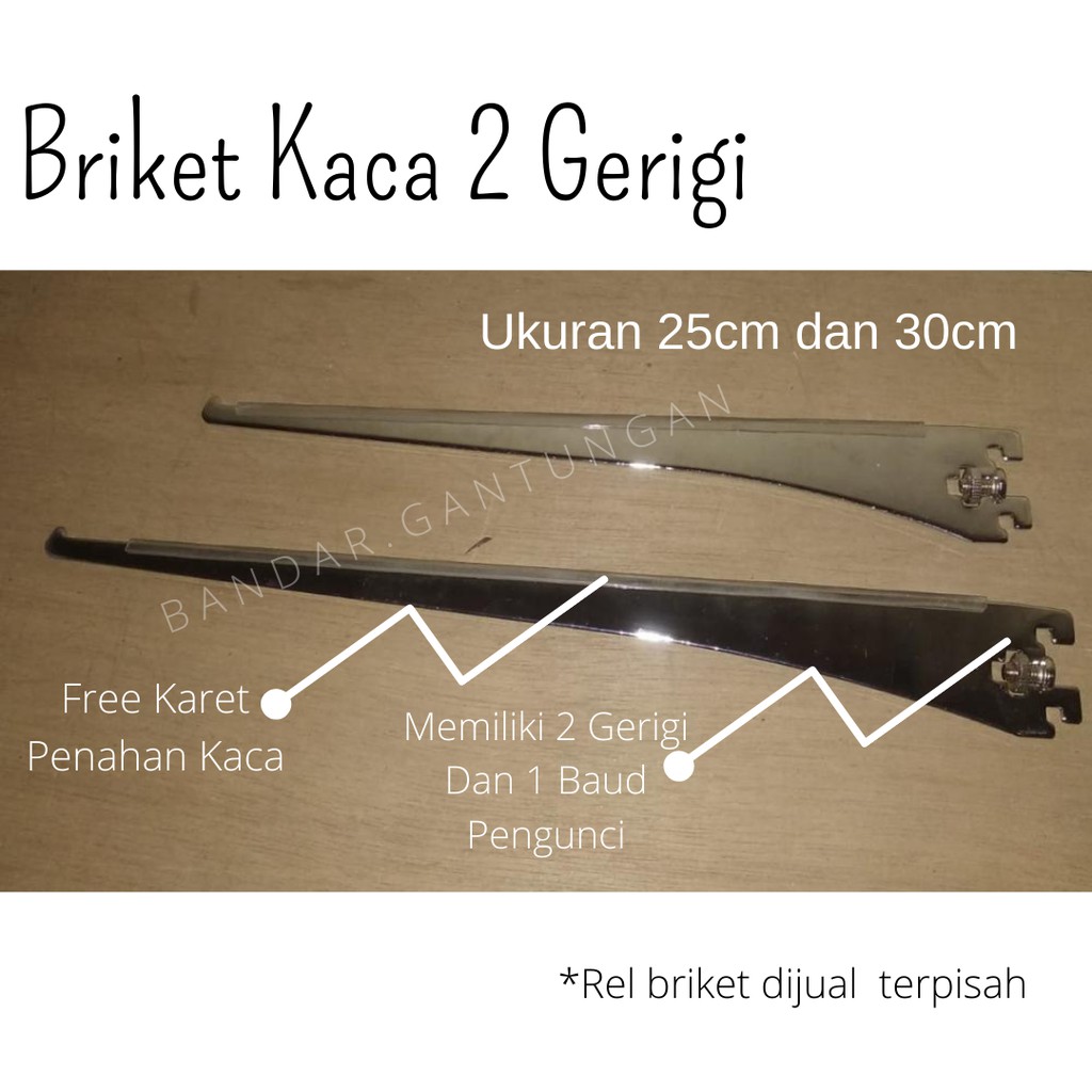 Briket Kaca/Bracket Kaca/Bricket Kaca/Breket Kaca/Penyangga Kaca/Ambalan Kaca/Stand Kaca(BH)