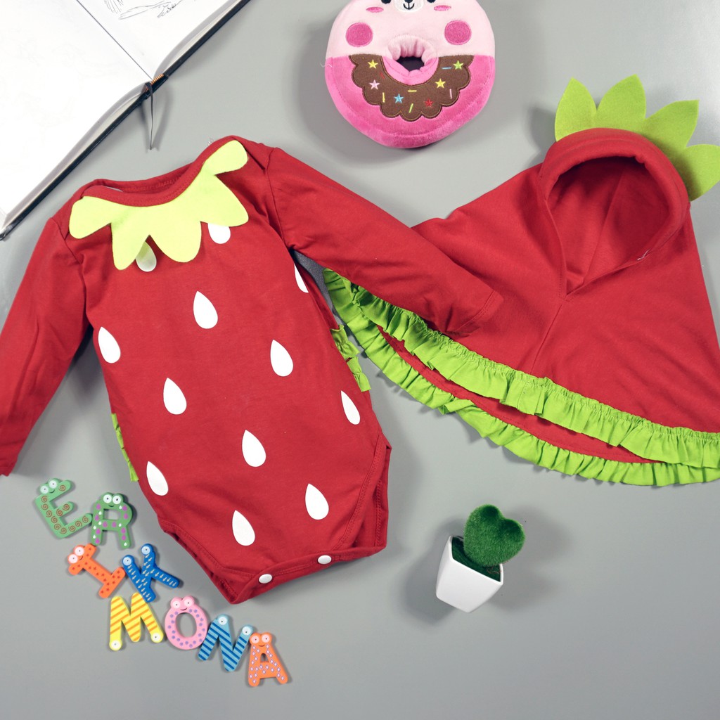 baju bayi jumper bayi baju anak hijab muslim motif buah nanas semangka strawberry