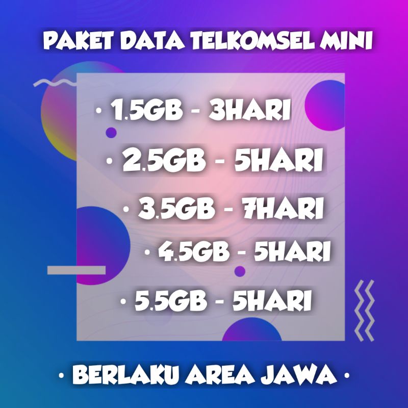 PAKET DATA TELKOMSEL  MINI 1.5GB/2.5GB/3.5GB