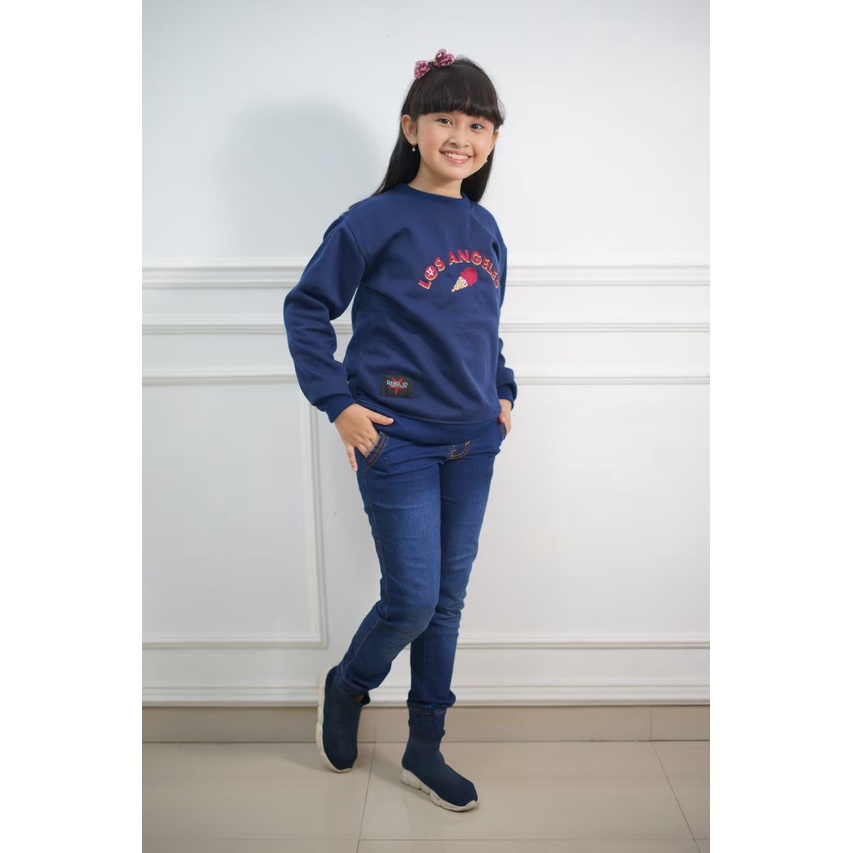 Sweater Kids Los Angeles | Fleece Cotton Tebal Anti Bacteri | Original REBEL ID | Dhea Fashion