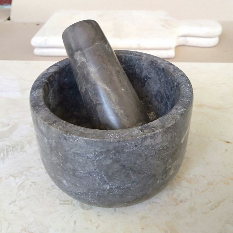 Lumpang Alu Marmer Tumbukan Natural Stone Mortar Pestle