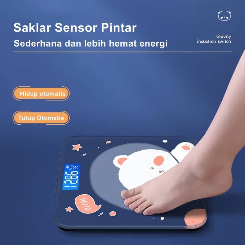 JT - Timbangan Badan Kaca Digital - Elektronik 180kg KARTUN SCALE 180 KG Karakter