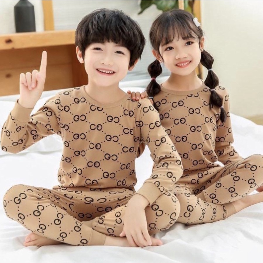 BAJU TIDUR ANAK UNISEX BALITA 5THN KAOS SETELAN CELANA PANJANG NEW