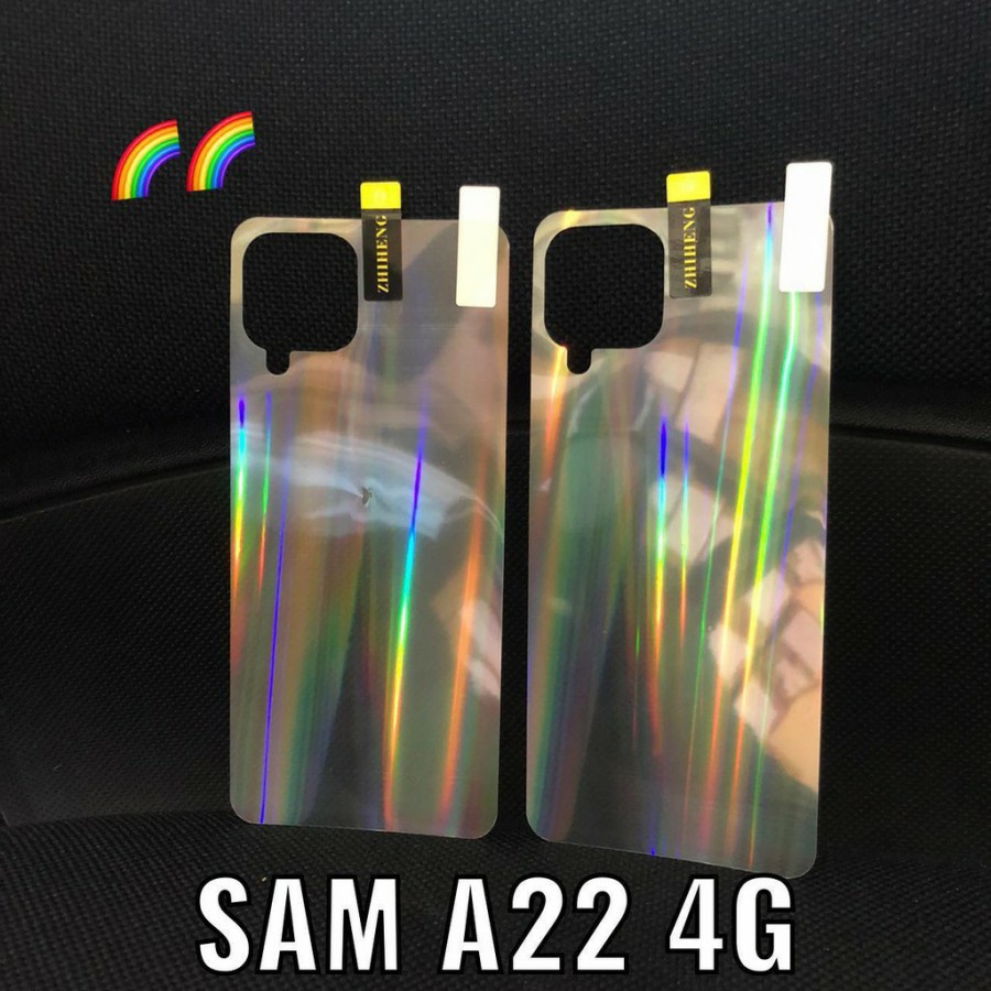 SAMSUNG M22 M32 M52 M62 A22 4G A22 5G ANTI GORES BELAKANG SKIN BACK AURORA, GARSKIN ANTI JAMUR MOTIF PELANGI PELINDUNG BELAKANG ANTI JAMURAN