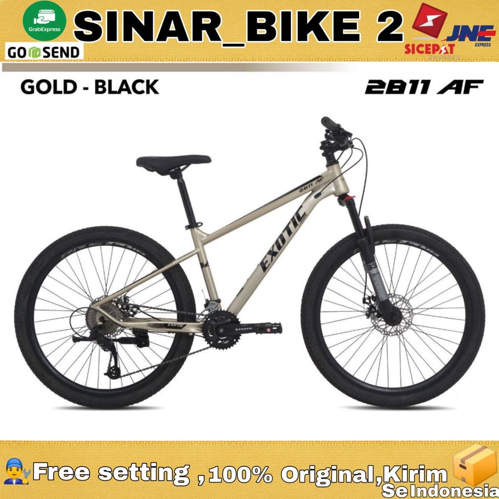 Sepeda Gunung  26 Inch MTB EXOTIC 2811 AF Ukuran 2x8 Speed Rem Cakram