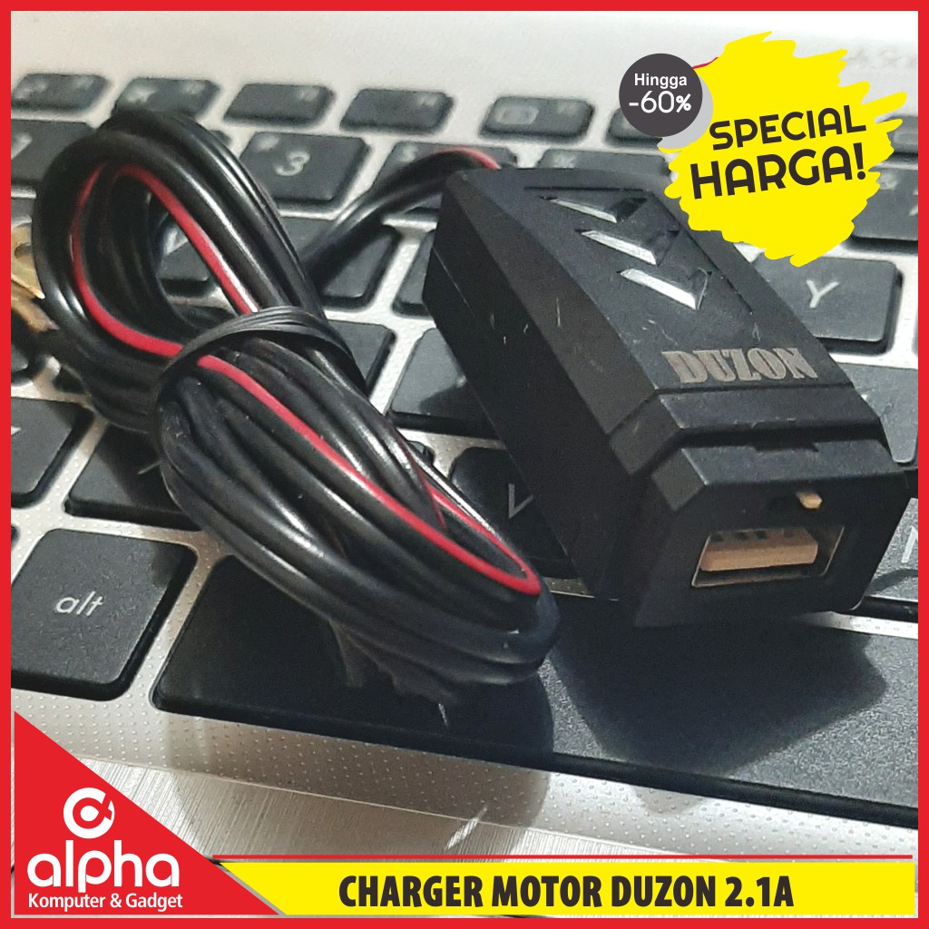Charger Motor Duzon 2 Port 2.1A Universal Charger Motorcycle