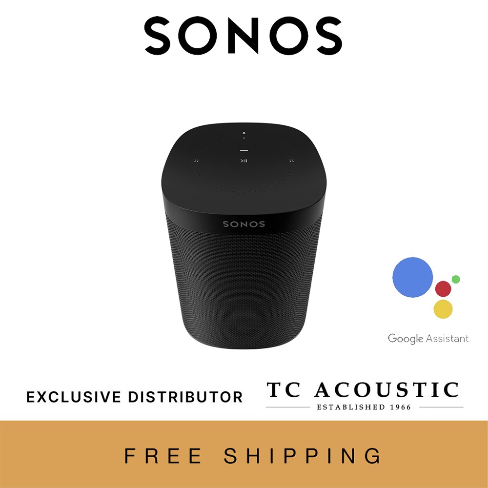 Sonos One (Gen 2) Black - Voice Controlled Smart Speaker | Google Assistant & Amazon Alexa Built-in