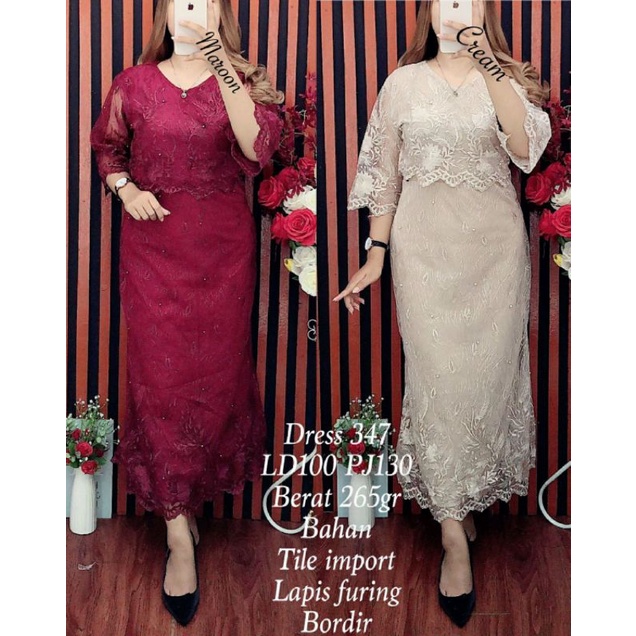 Fy 347 Dress Tile Import Bordir Lapis Furing