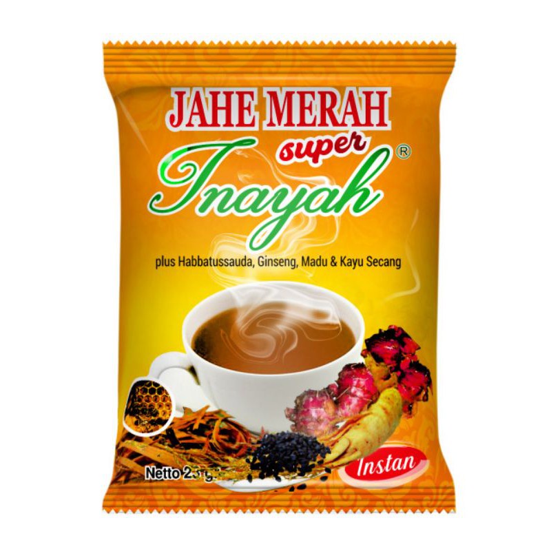 Jahe Merah INAYAH Sachet Renceng Saset Super Plus Habbatussauda - Ginseng - Madu - Kayu Secang Ori