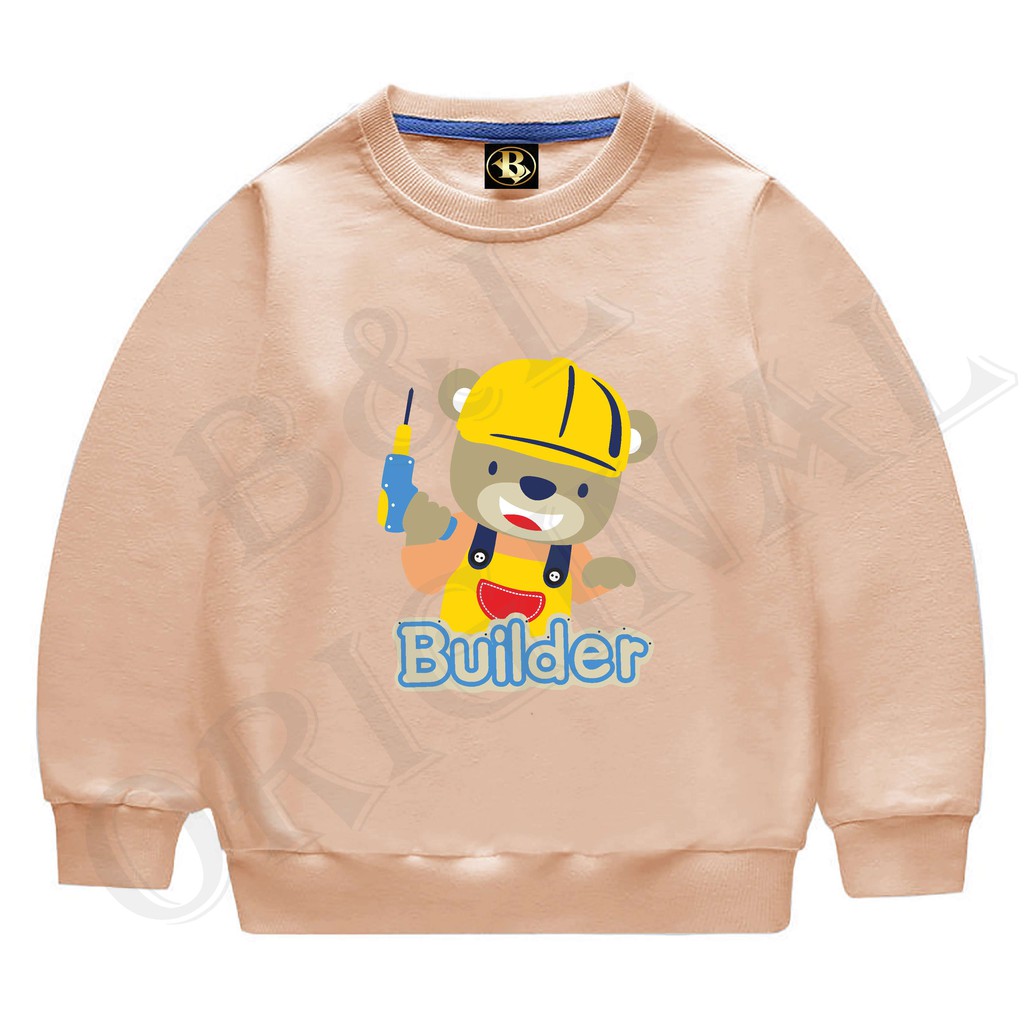 BS//COD//BAJU KAOS ANAK ANAK BUILDER TANGAN PANJANG GOOD QUALITY