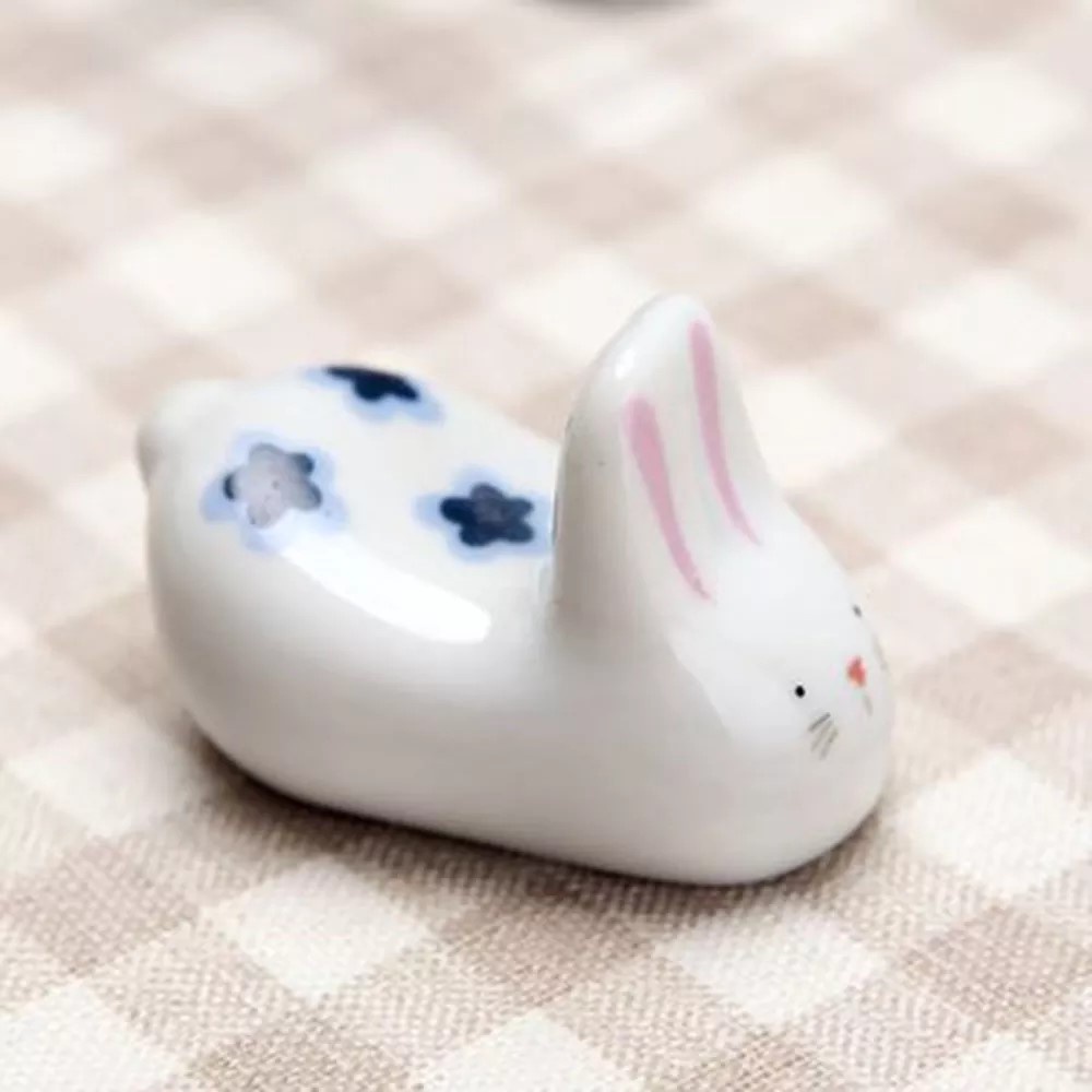 Tatakan Sumpit/Kuas Chopstick Stand Unik & Lucu Keramik /Bunga/Panda/Paus/Kelinci-Rabbit