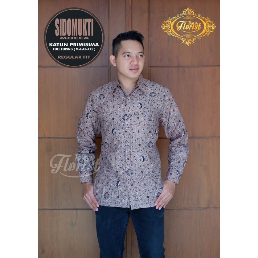 SIDOMUKTI MOCCA / BATIK PRIA LENGAN PANJANG / by BATIK FLORIST / 10.3