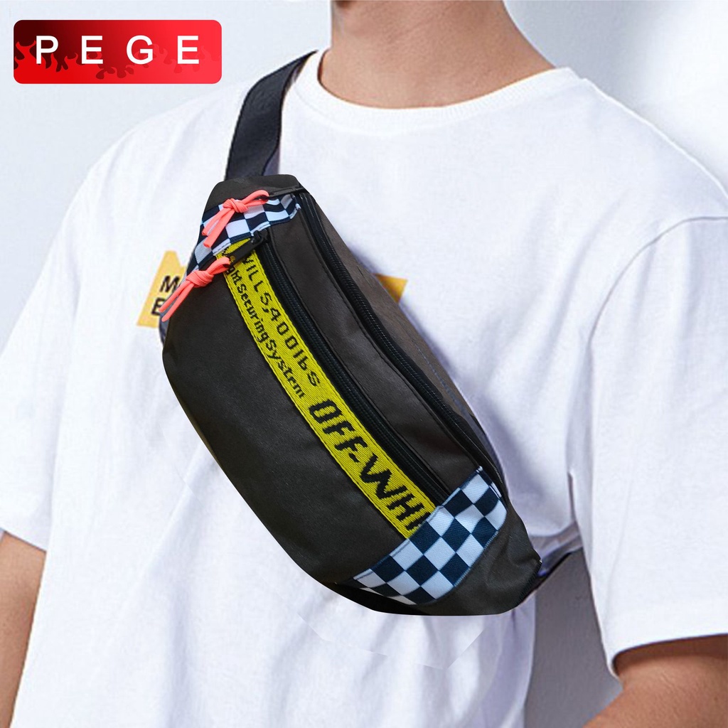 Tas Selempang Pria PEGE Model Slempang Waistbag Keren Simpel Cocok Untuk Sehari Hari - PG 8906