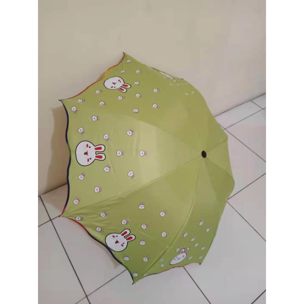 Payung Lipat 3 Motif KELINCI Kuat Kokoh Trendy Anti Angin Nagoya NF 410S