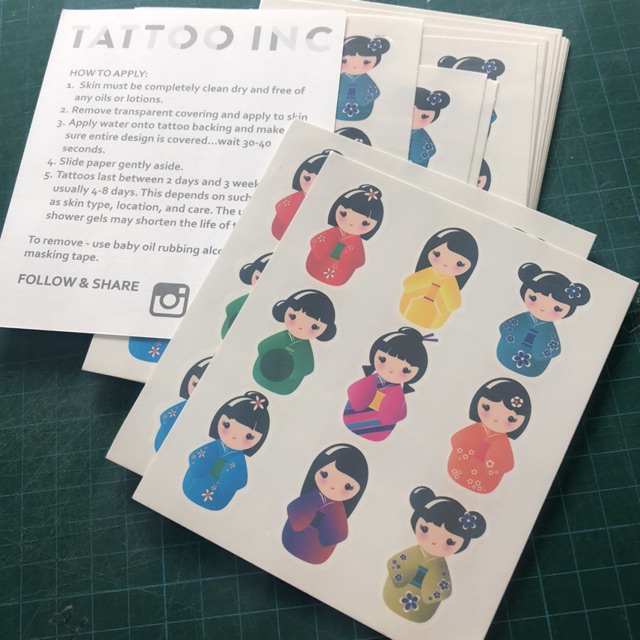 

POTATOO Japanese doll tattoo sticker