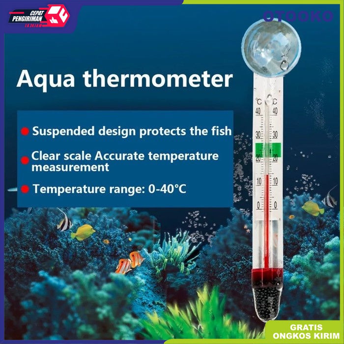 Termometer Pengukur Suhu Air Tempel Kaca Aquarium ikan aquascape