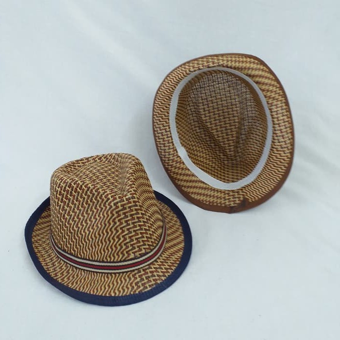 Topi Fedora Panama Anyam/Topi Floppy Pantai Hat Anak/Topi Summer