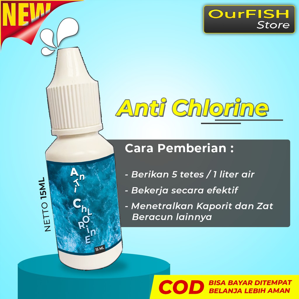 OURFISH - Obat Ikan Anti Chlorine Klorin Penetral Kaporit Air PAM Ledeng Aquarium Aquascape