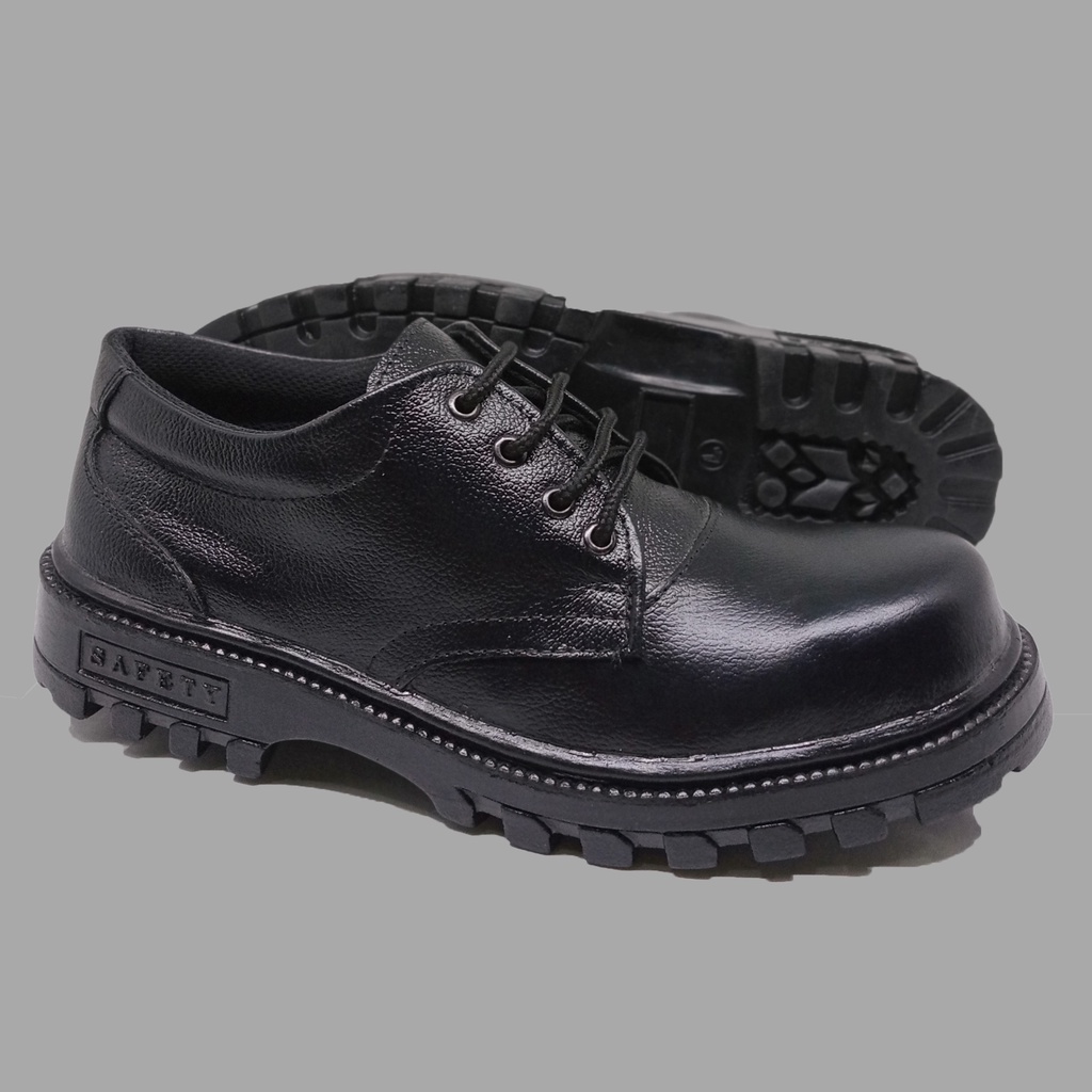 Sepatu Safety Kulit Pria King hitam ( Produksi Sendiri )