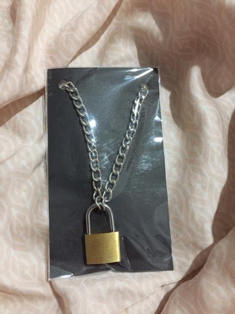 Brass Padlock Key Necklace Aksesoris Kalung Gembok Lock Kuningan Edition