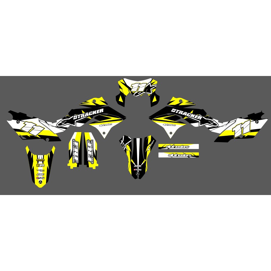 DECAL ATAU STICKER FULL BODY KAWASAKI D-TRACKER//KLX BF//KLX OLD//KLX GORDON