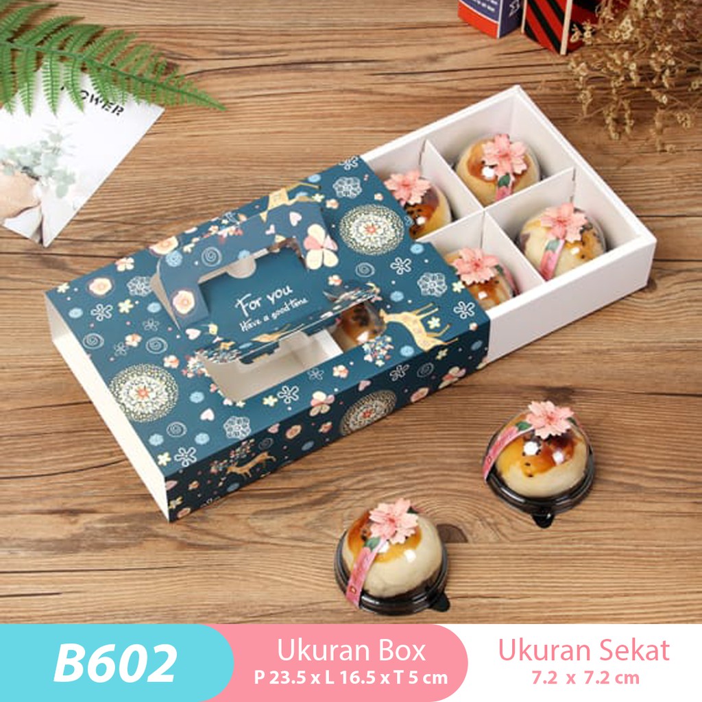 

Packaging Kotak Kue Sekat 6 B602/ Box Kue Mooncake/ Cookies/ Nastar (5pcs)