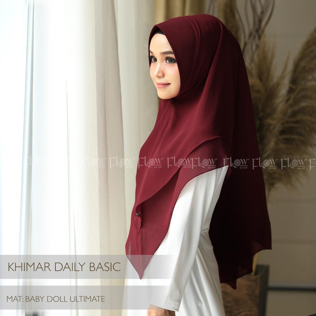 Jilbab Khimar Daily Basic Ori Flow-MAROON