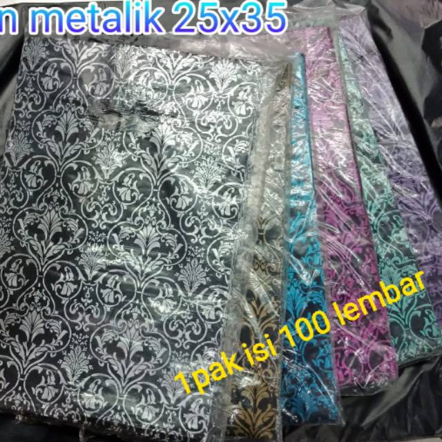 Kantong Plastik Motif Batik Metalik Ukuran 25x35 cm