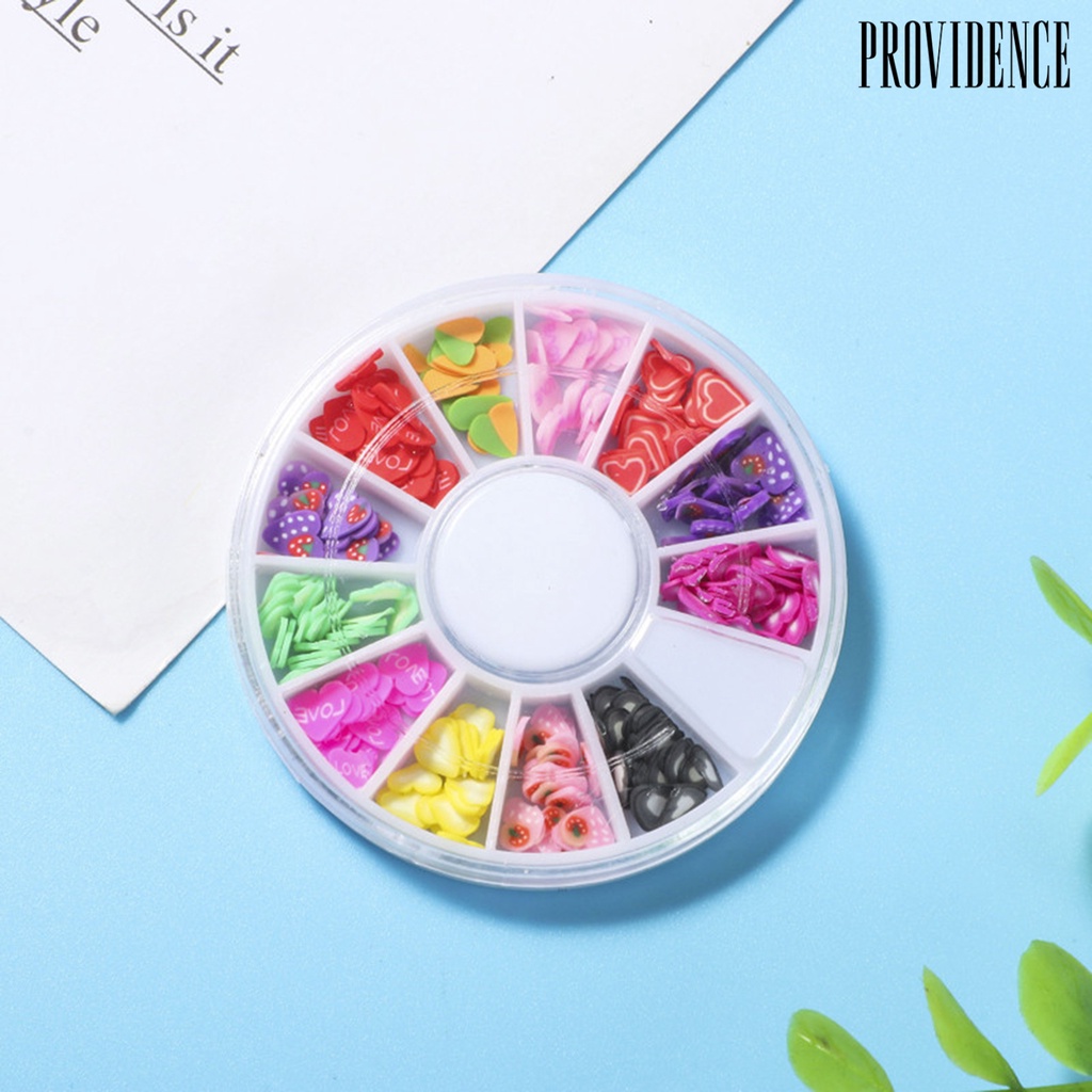 Providence 1 Kotak Hiasan Nail Art Diy Bentuk Buah / Bunga 3d Bahan Polymer Charms