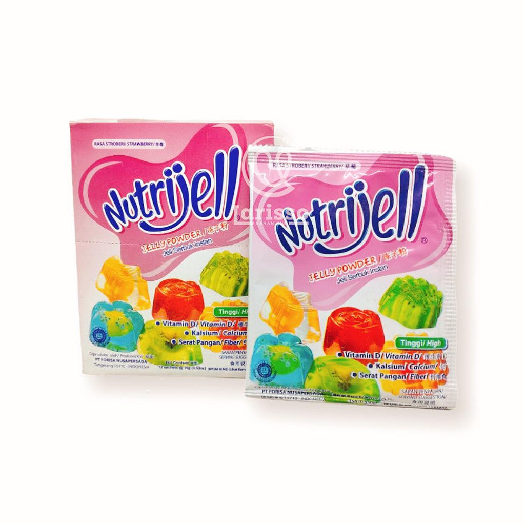 

NUTRIJELL JELLY POWDER JELI SERBUK INSTAN 15GR STRAWBERRY