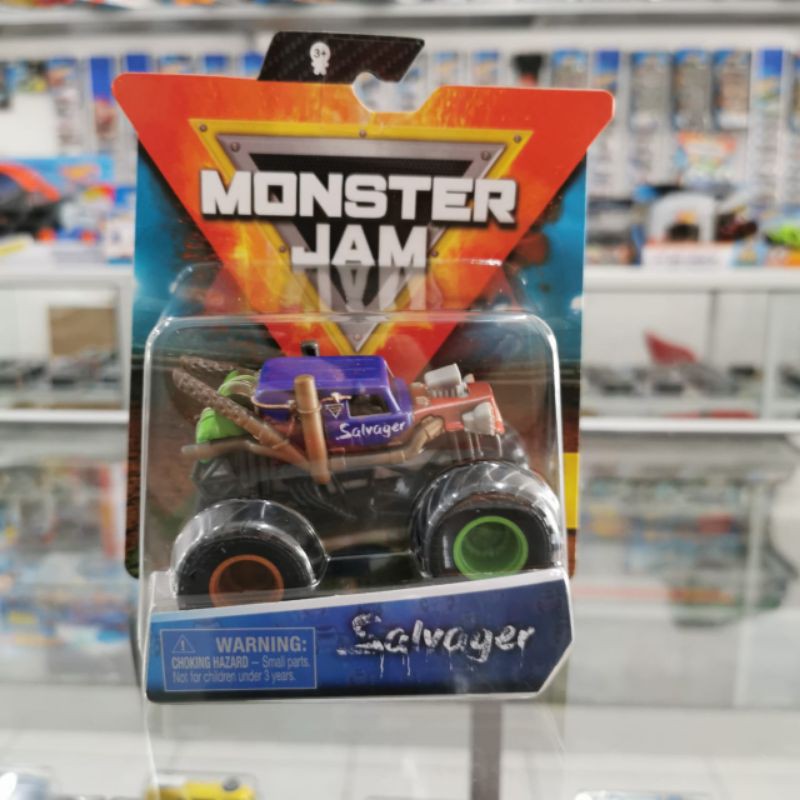 Monster Jam SALVAGER Monster Trucks MJ Skala 64 Mobil mobilan mainan anak
