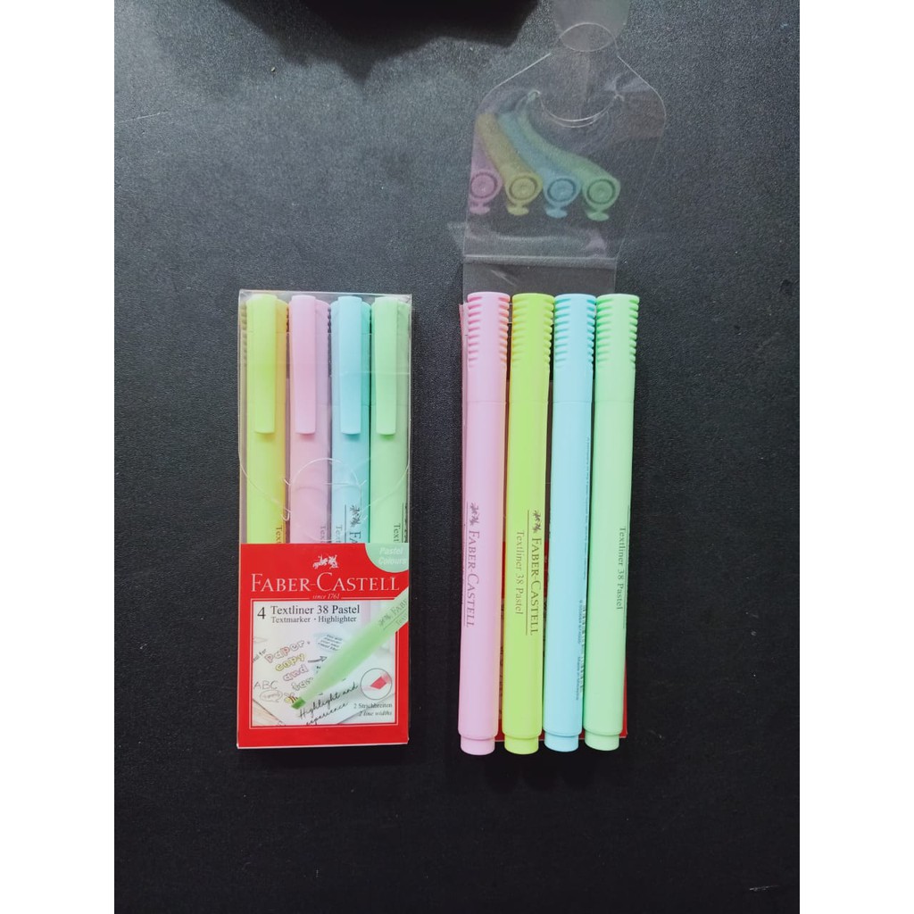 4 Textliner Pastel Faber Castell Set - Text marker 38 FC - Highlighter