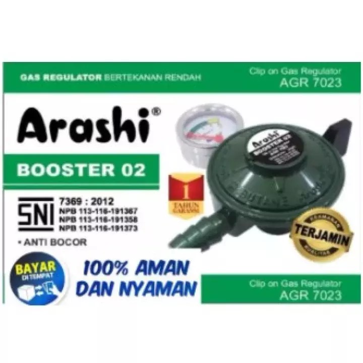 ARASHI Regulator Meter Booster 02 / Kepala Gas / Anti Bocor / SNI