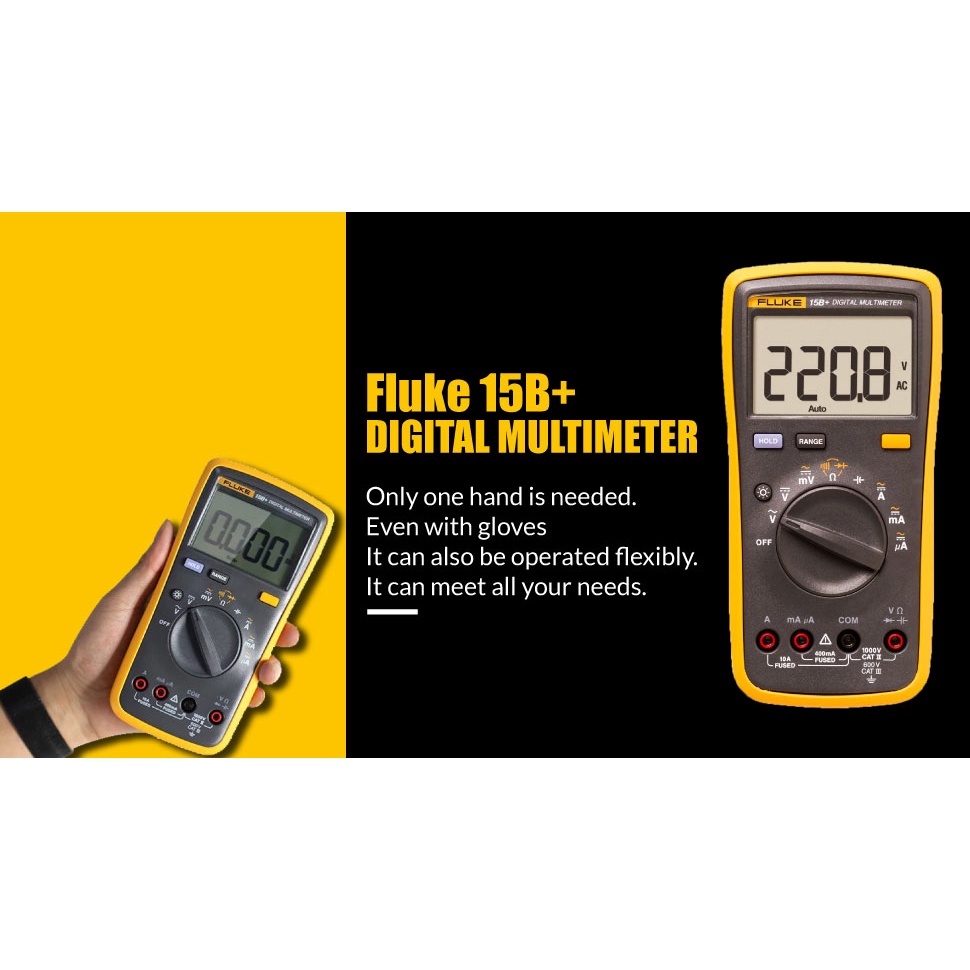 Jual Multitester Digital fluke 15B+ / Digital Multitester Fluke 15B