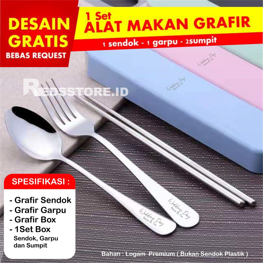 CUSTOM ALAT MAKAN  CUSTOM SENDOK GRAFIR SET SENDOK GARPU GRAFIR LACER CUSTOM