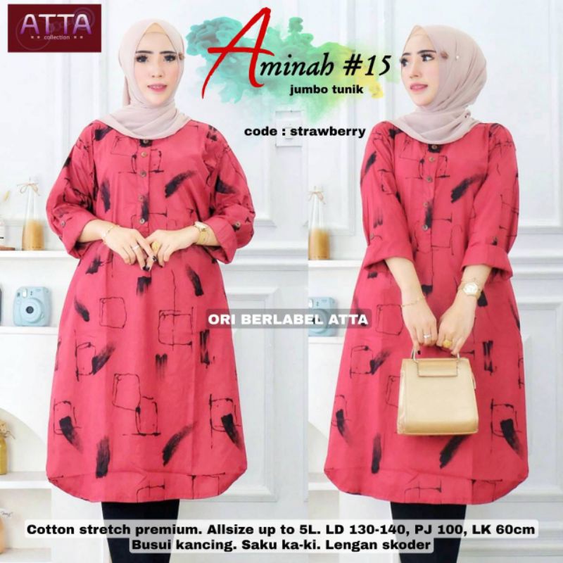TUNIK SUPER JUMBO LD 130 - 140 KATUN STRETCH WILUJENG | AMINAH #15