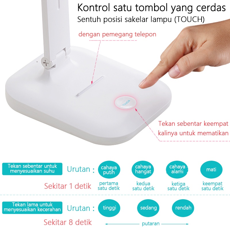 (LP003)[GROSIR/COD]Bintang Masa Depan Lampu X8 Meja Belajar Baca Kerja Dapur Komputer Tidur LED Portable Charge