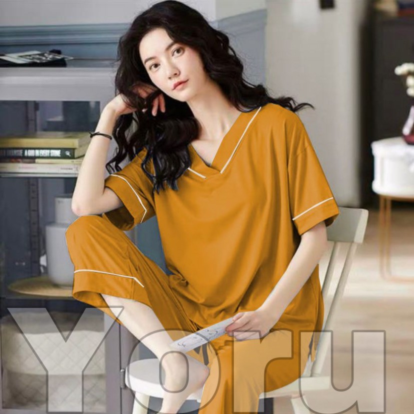 Pamelo PVL Stelan Katun Rayon Adem daily style Baju Tidur wanita Piyama Katun Rayon Korea Style