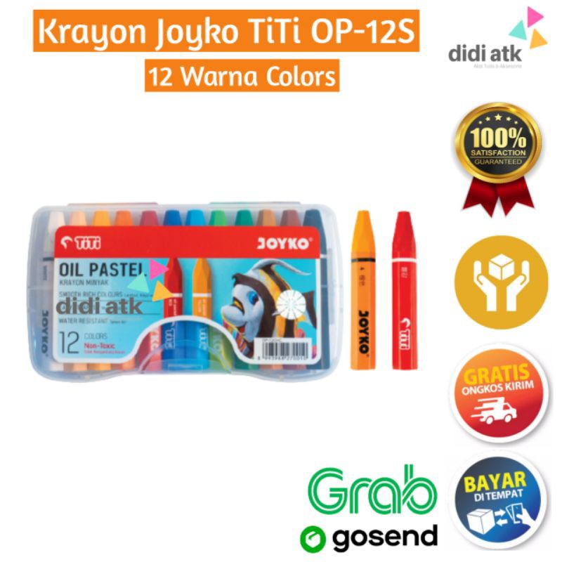 

Krayon Titi 12 Warna / Oil Pastel Crayon Minyak Joyko TiTi OP-12S 12 Warna Colors