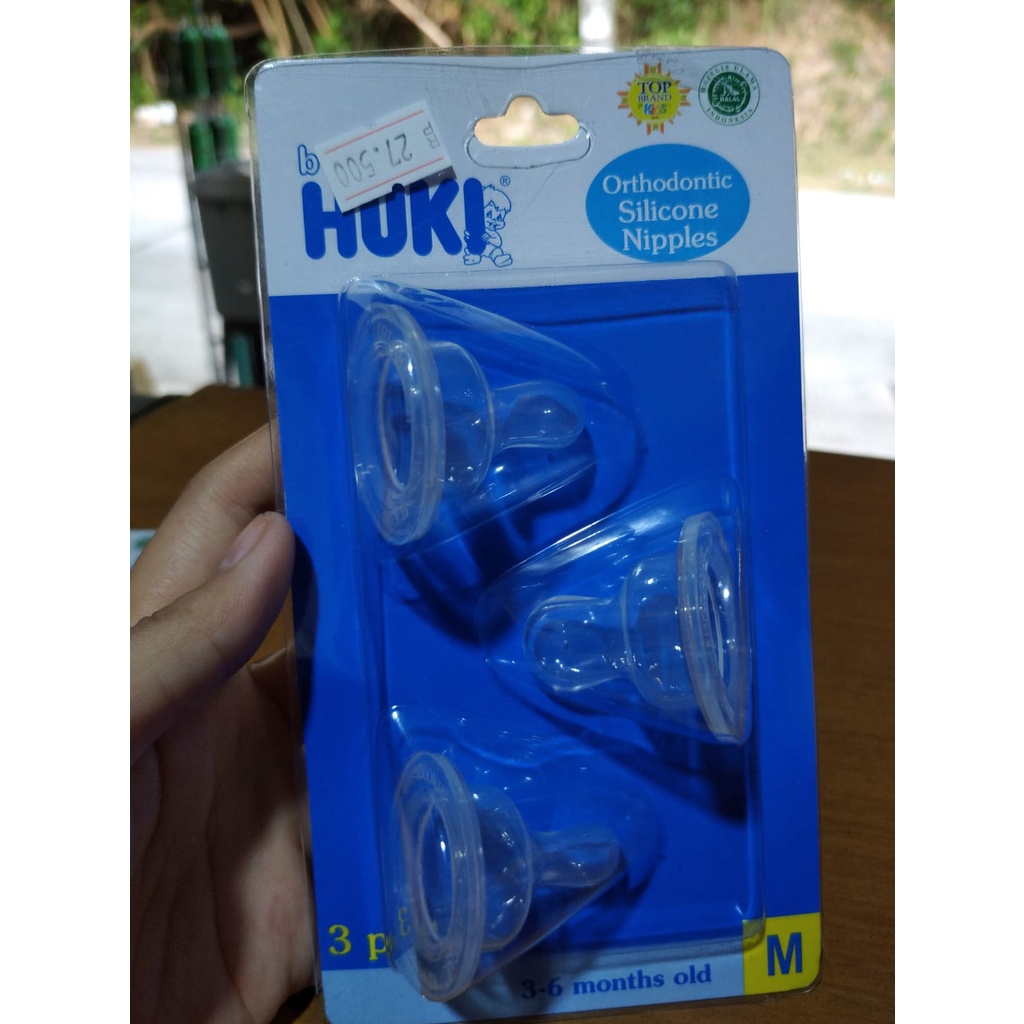 Baby Huki Orthodontic Silicone Nipples Blister Dot gepeng isi 3 / S/M/L