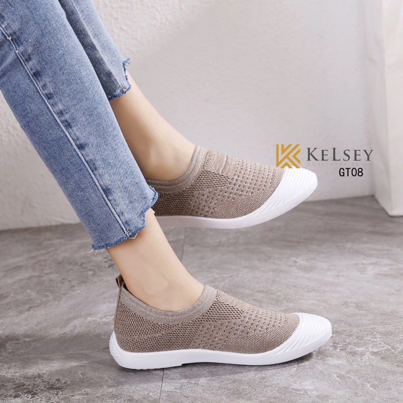 RESTOCK!!  NICOLE SEPATU FLYKNIT FLAT SHOES KELSEY #GT08 SLIP ON WANITA IMPORT