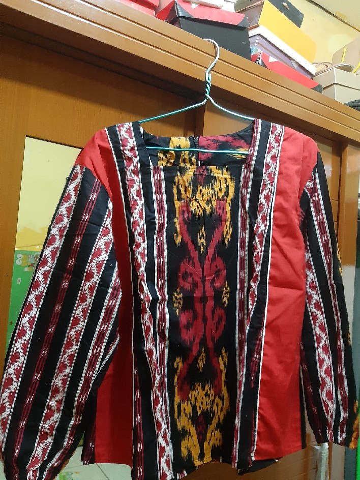 Atasan Batik Wanita Motif Tenun Unique - Blouse Batik Wanita - S-m-l-xl-xxl-3l-4l-5l