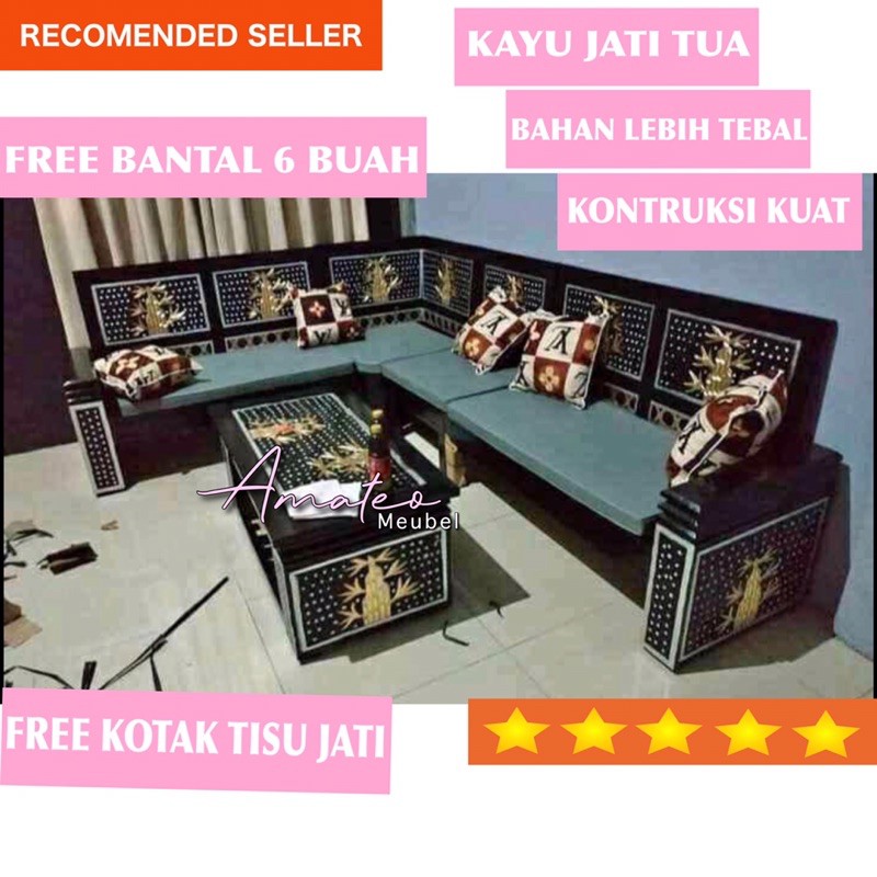 KURSI TAMU JATI KURSI SUDUT KURSI SUDUT JATI KURSI JATI KURSI POJOK KURSI L KURSI TAMU MURAH